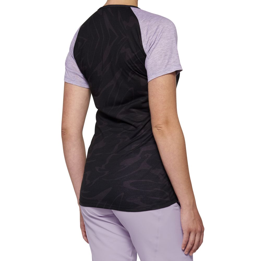 100% AIRMATIC Women's Short Sleeve Jersey Black/Lavender 40015