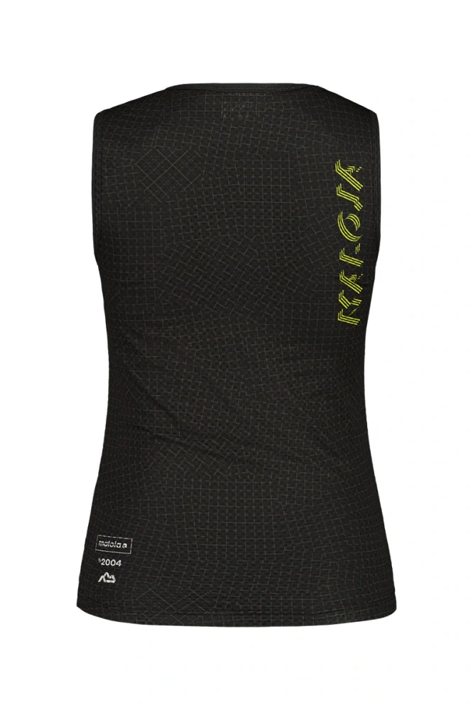 Maloja Tílko SchrockenM._deep black grid 39307-1-8923