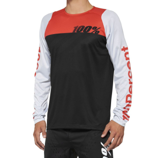 100% R-CORE Long Sleeve Jersey Black/Racer Red 40005