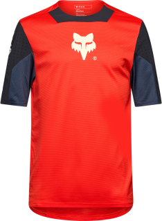 Fox Yth Defend Ss  Jersey Elevated - Fluorescent Red 36406-110